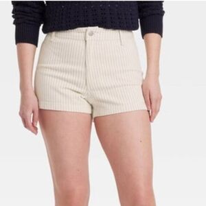 Universal Thread Cream Ribbed High-Rise Shorts